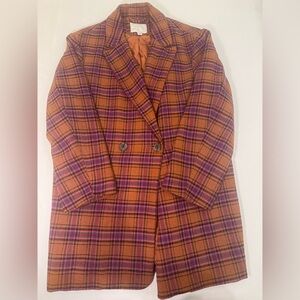 a new day Plaid Blazer - Orange and Purple